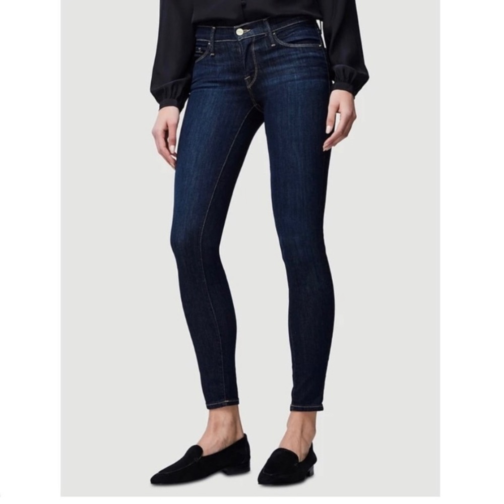 FRAME DENIM Jeans Le Skinny De Jeanne Dark Wash Stretch Mid Rise size 25